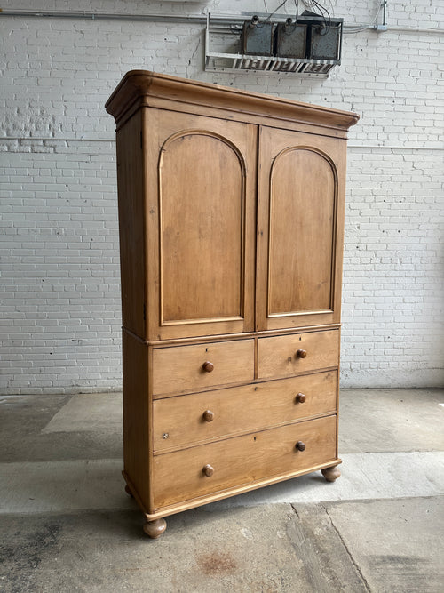 An Antique Pine English Linen Press c. 1860