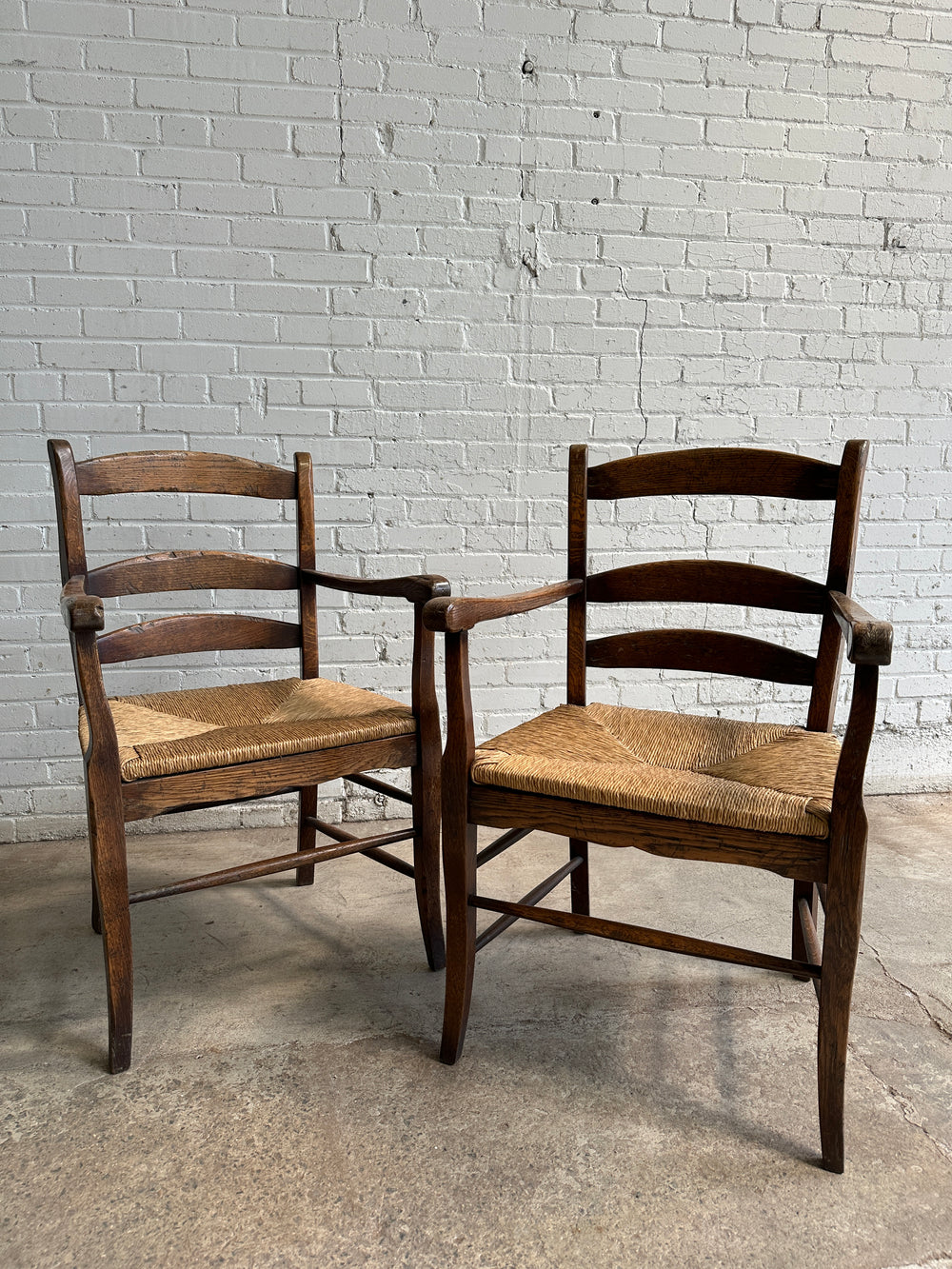 A Set of 6 Antique English Ladder Back Chairs c. 1880