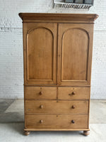 An Antique Pine English Linen Press c. 1860