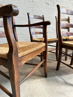 A Set of 6 Antique English Ladder Back Chairs c. 1880