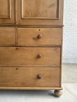 An Antique Pine English Linen Press c. 1860