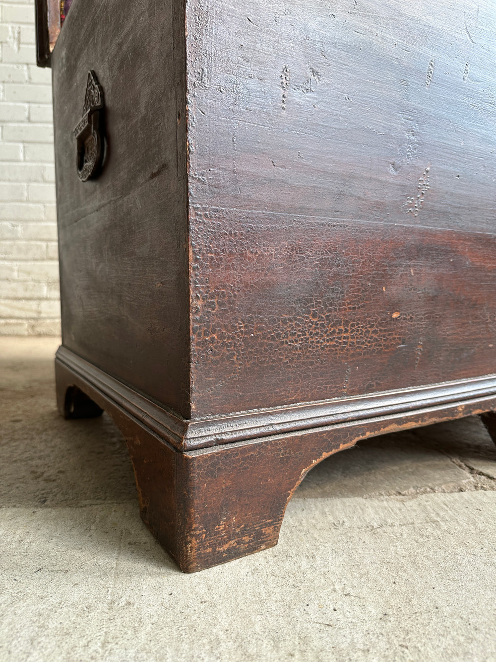 Antique Scumbled Marriage Chest with Hidden Drawers, c. 1870