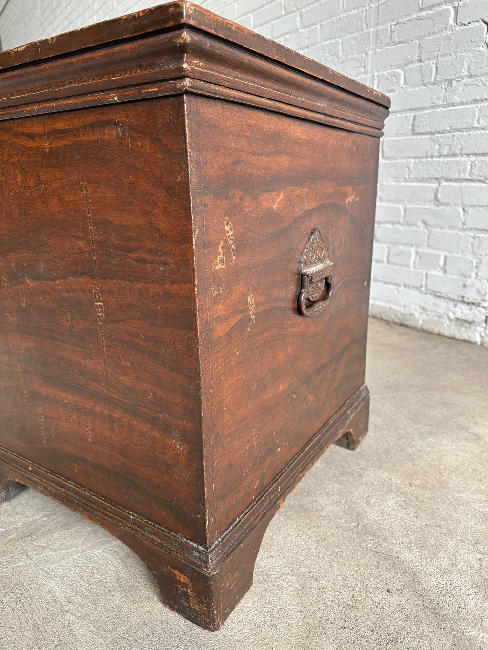 Antique Scumbled Marriage Chest with Hidden Drawers, c. 1870