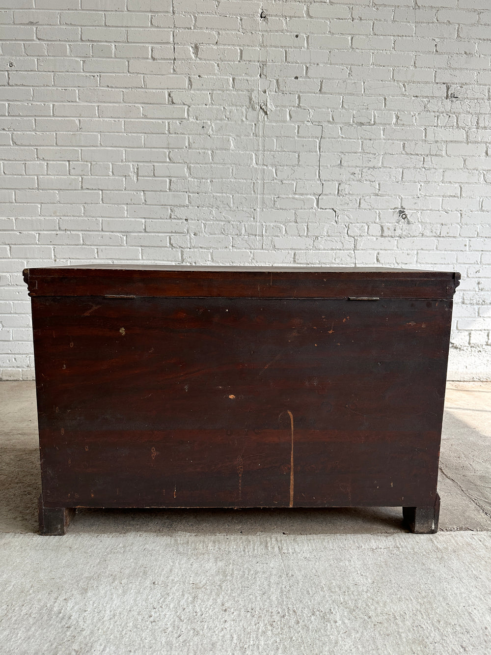 Antique Scumbled Marriage Chest with Hidden Drawers, c. 1870