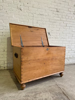 Antique Pine English Chest on Feet, c. 1870