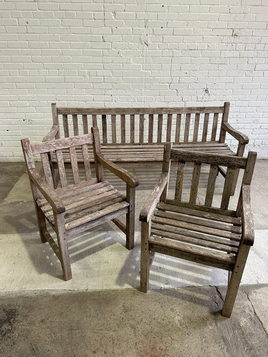 Antique English 3-Piece Teak Garden Set