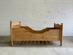 Antique Pine Sleigh Bed with Shaped Siderails, c. 1890