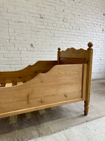 Antique Pine Sleigh Bed with Shaped Siderails, c. 1890