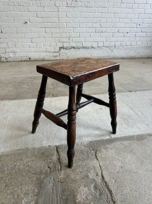 Antique English Elm Stool c. 1900