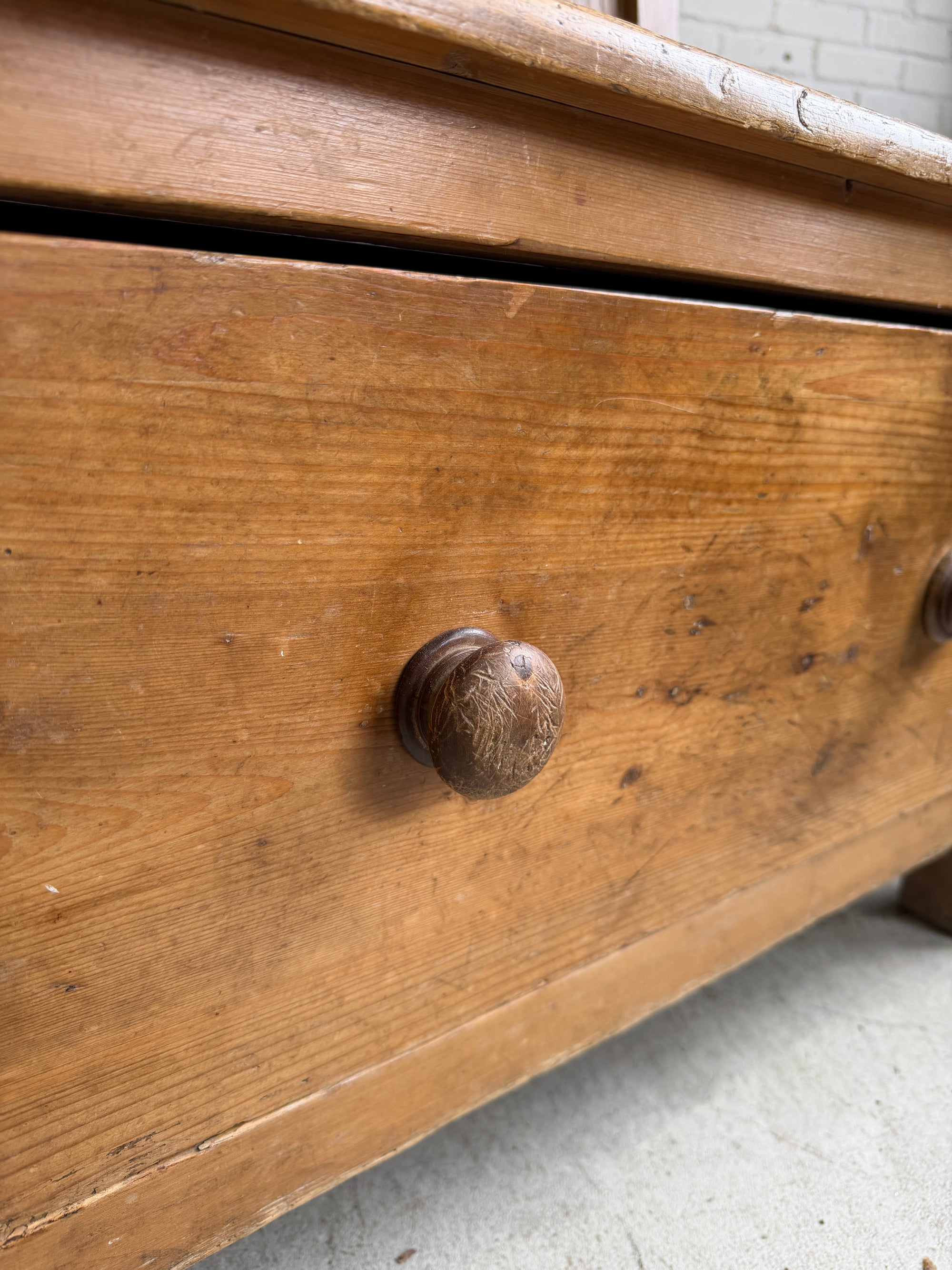 Antique Welsh Settle with Storage Drawers, c. 1880