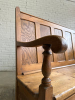 Antique Welsh Settle with Storage Drawers, c. 1880