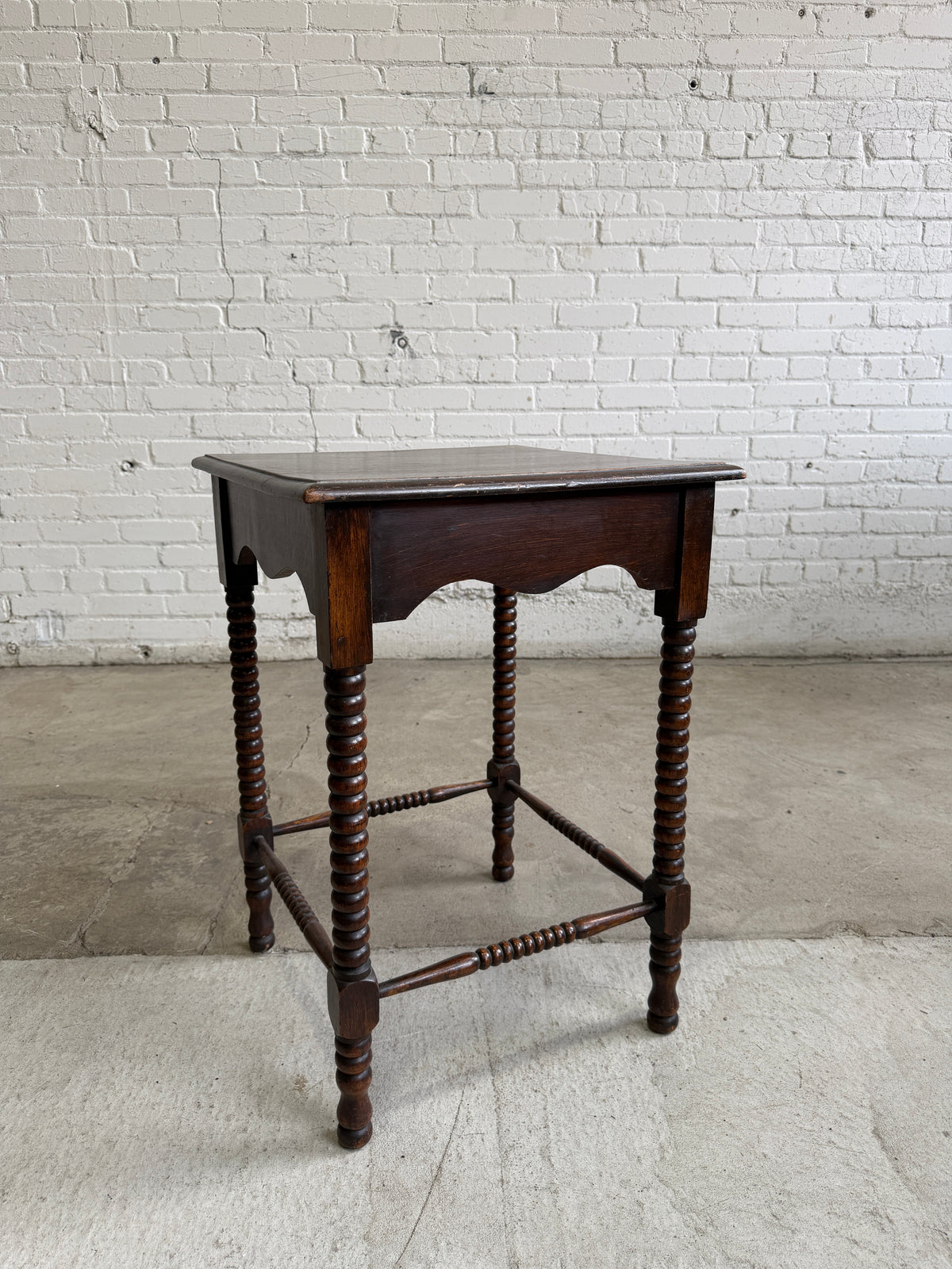 An English Oak Bobbin Side Table, c. 1900