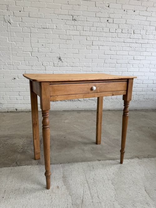 Antique Pine English Side Table with Drawer c. 1880