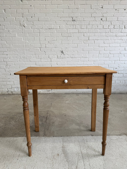 Antique Pine English Side Table with Drawer c. 1880