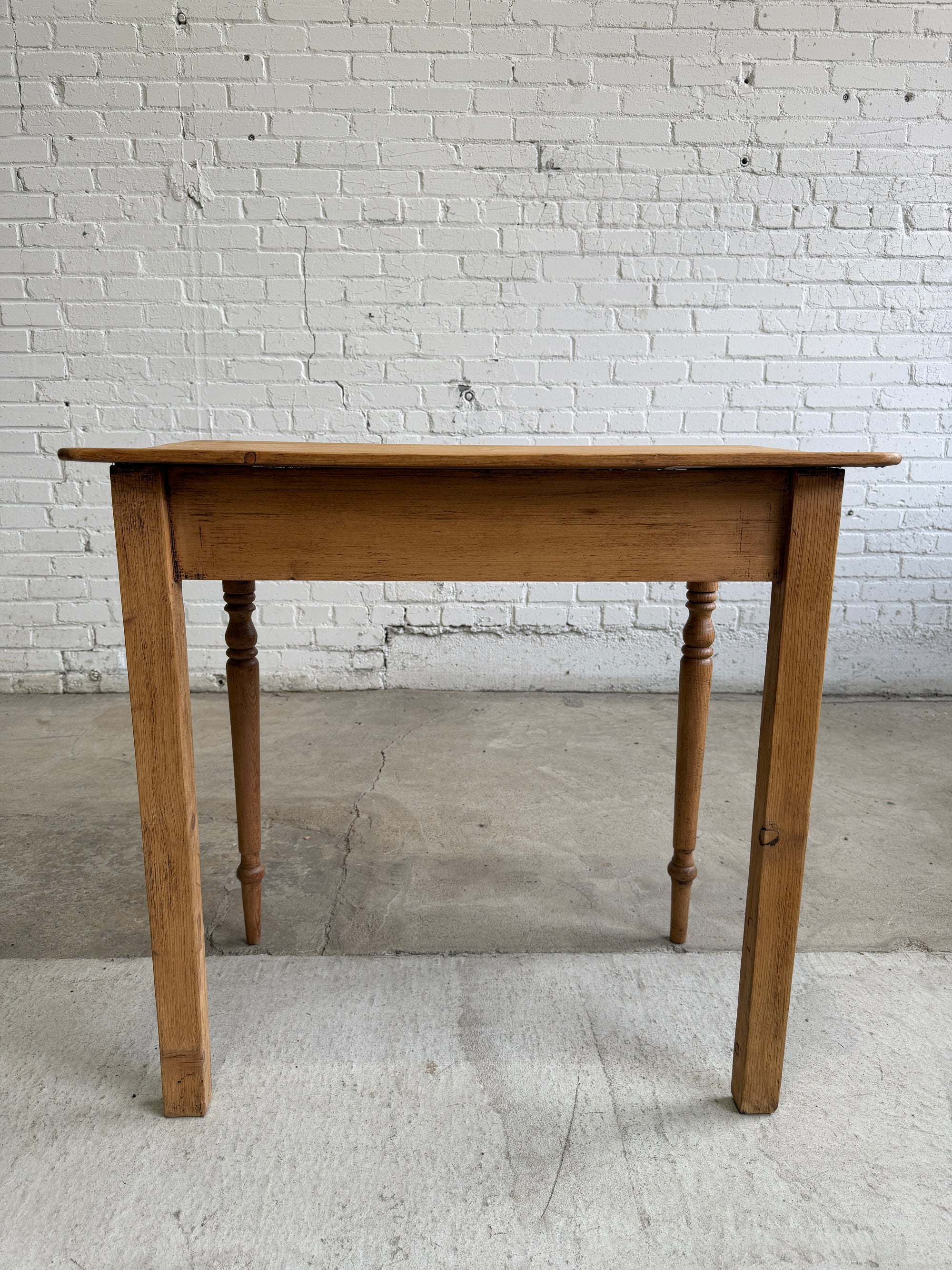 Antique Pine English Side Table with Drawer c. 1880