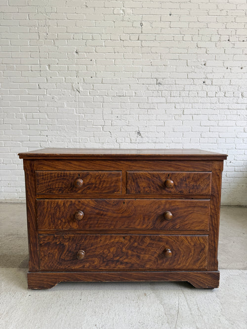 Antique Faux Grain English Chest of Drawers, c. 1890