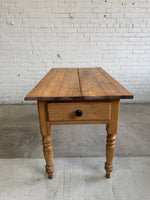 Antique Pine English Scullery Table with Green Glass Knobs, c. 1890