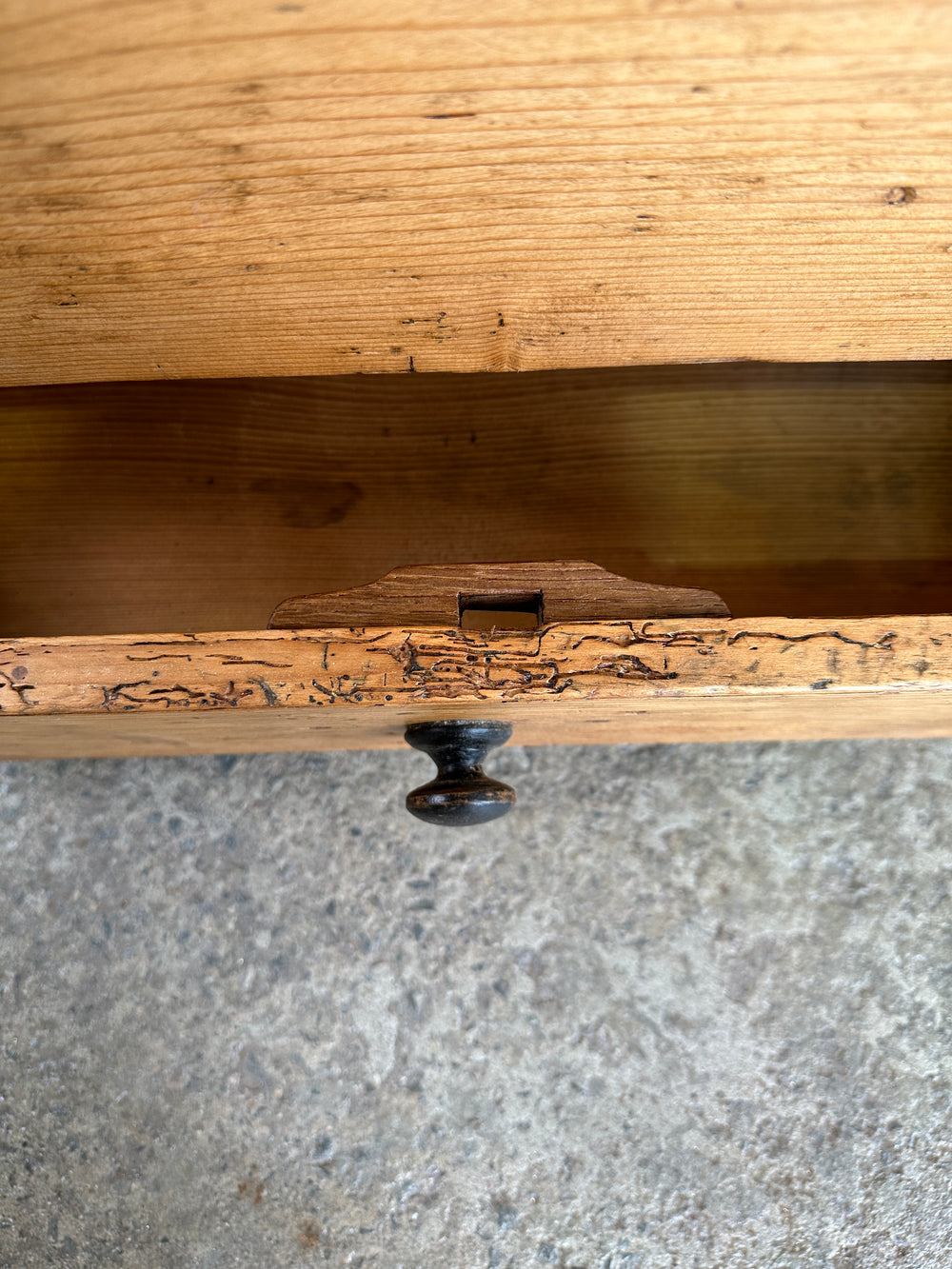 Antique Pine English Mule Chest with Locking Drawers c. 1840