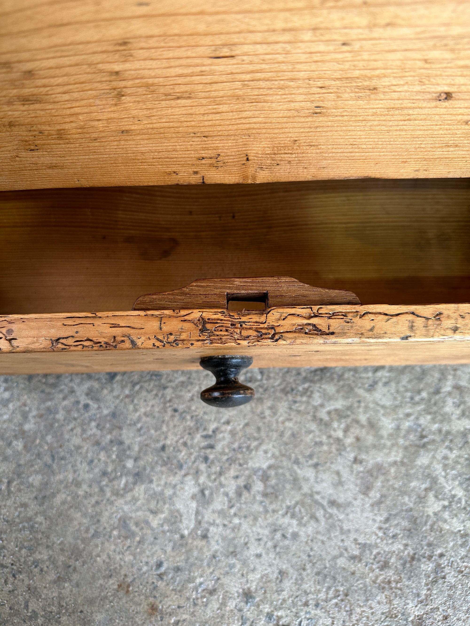 Antique Pine English Mule Chest with Locking Drawers c. 1840