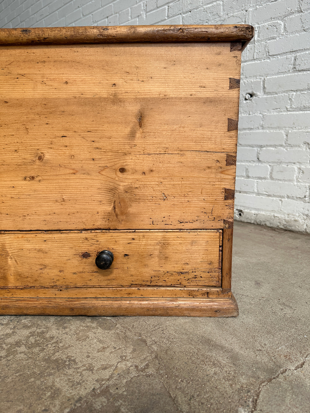 Antique Pine English Mule Chest with Locking Drawers c. 1840