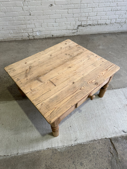 Antique Pine English Coffee Table, c. 1890