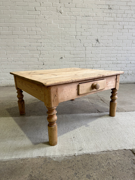 Antique Pine English Coffee Table, c. 1890