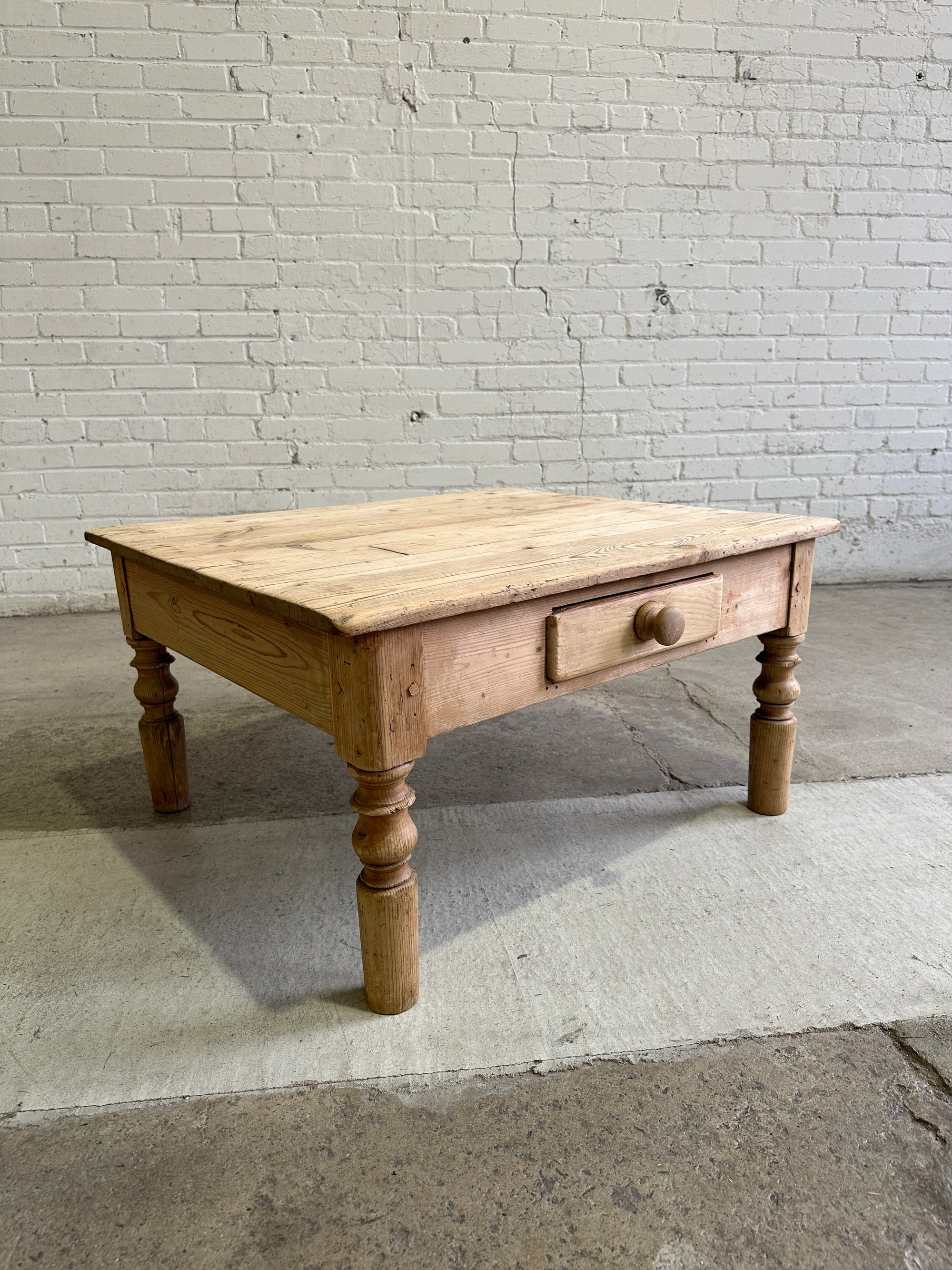 Antique Pine English Coffee Table, c. 1890