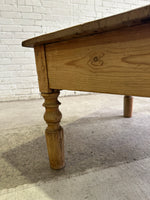 Antique Pine English Coffee Table, c. 1890