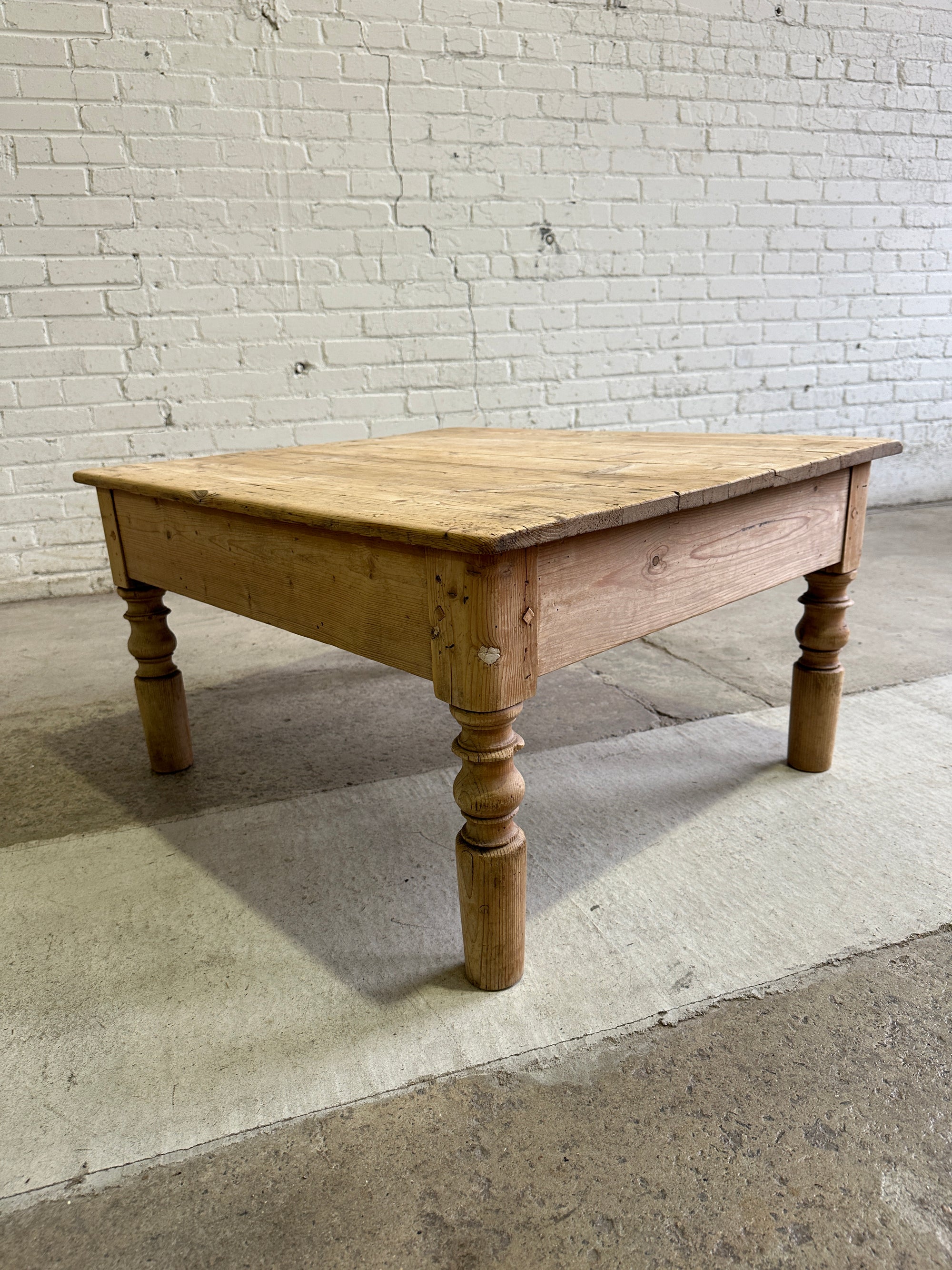 Antique Pine English Coffee Table, c. 1890