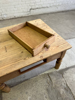 Antique Pine English Coffee Table, c. 1890