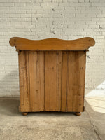 Antique Pine English Chest of Drawers with Flared Upstand c. 1880