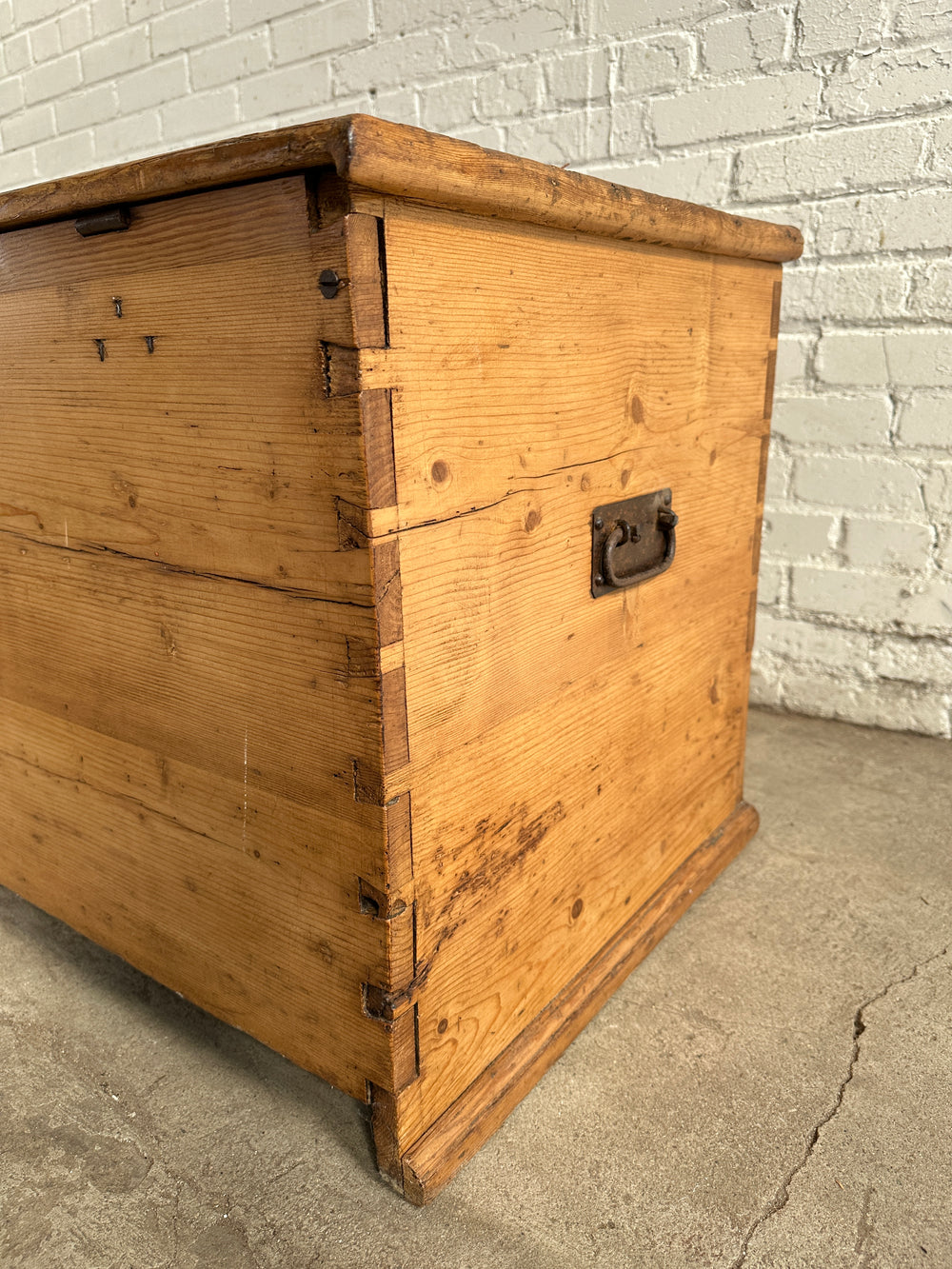 Antique Pine English Mule Chest with Locking Drawers c. 1840