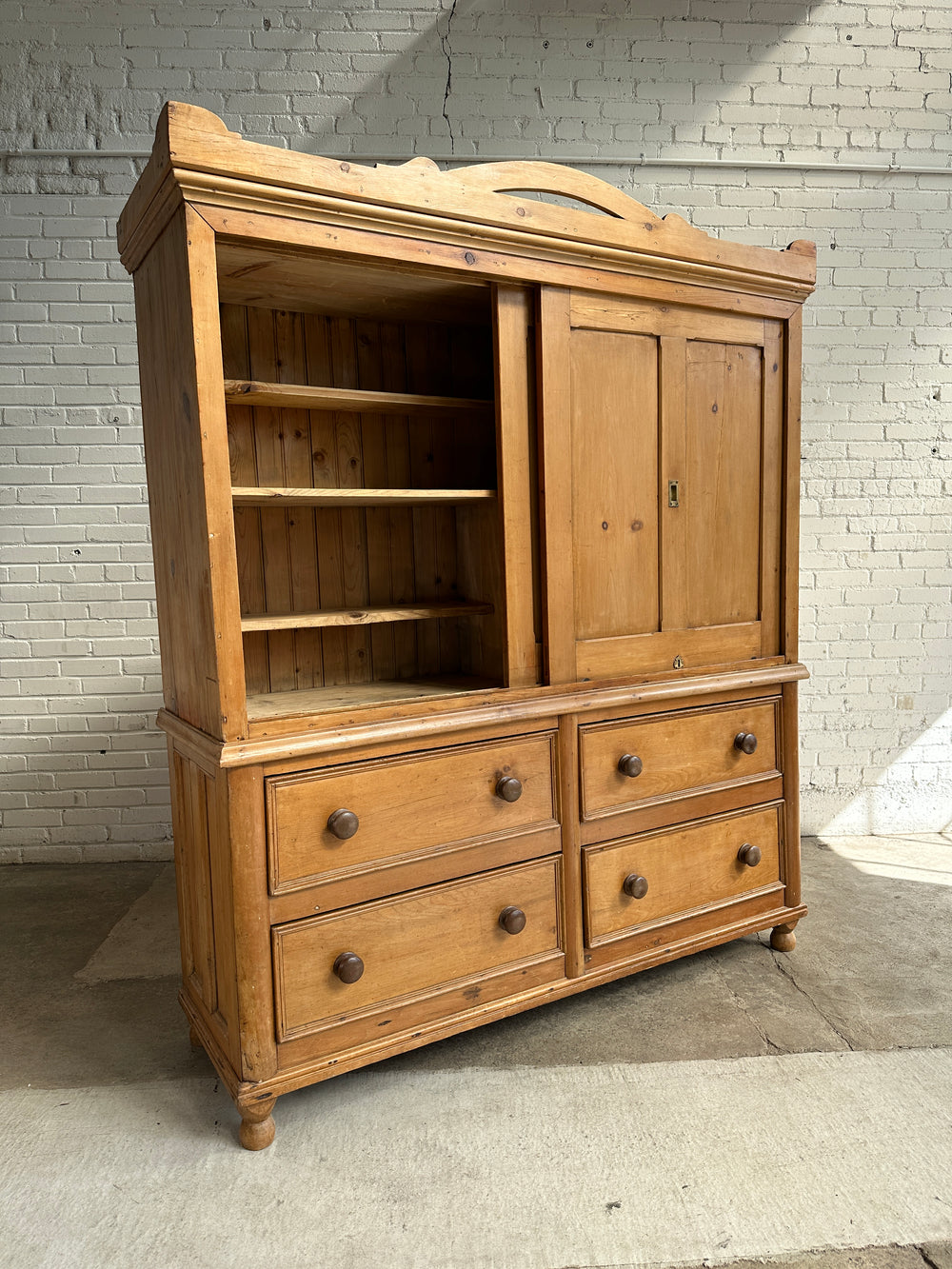 Antique Pine Housekeeper's Cupboard c. 1890
