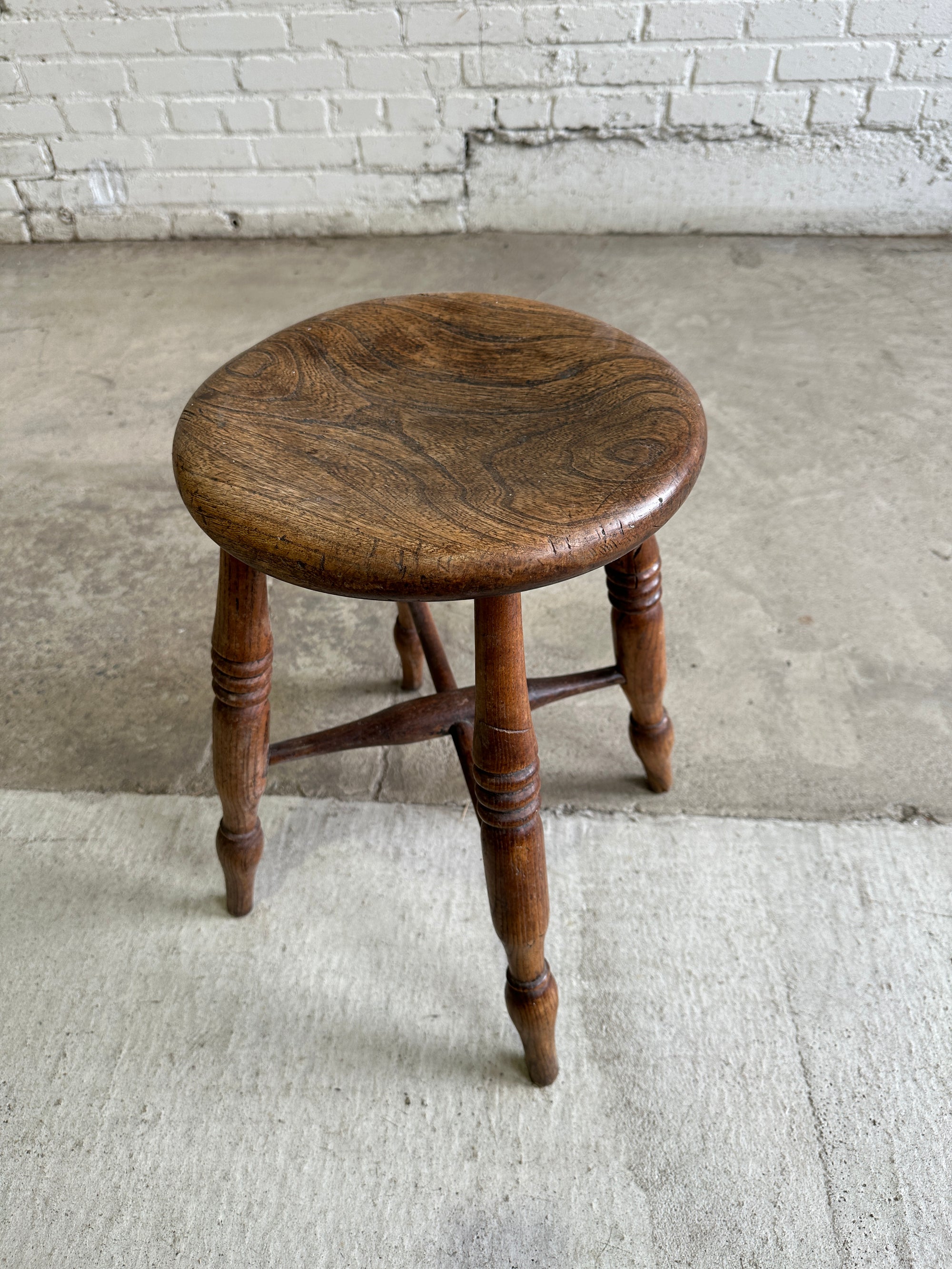 Antique English Elm Stool c. 1880