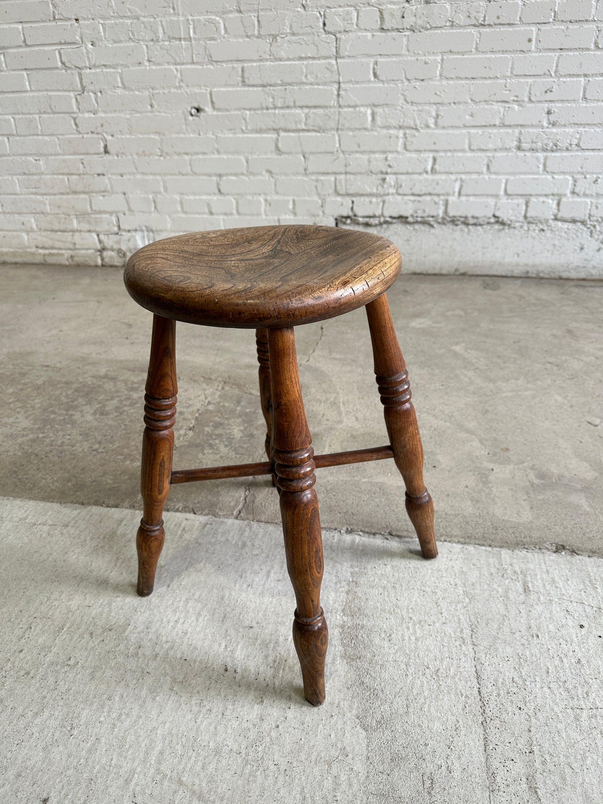 Antique English Elm Stool c. 1880
