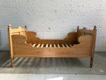 Antique Pine Bed with Rounded Side Rails, c. 1900