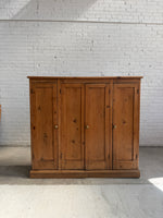 Antique Pine English Four Door Cupboard c. 1900