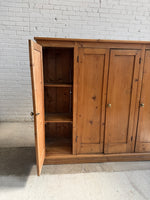 Antique Pine English Four Door Cupboard c. 1900