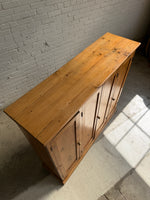 Antique Pine English Four Door Cupboard c. 1900