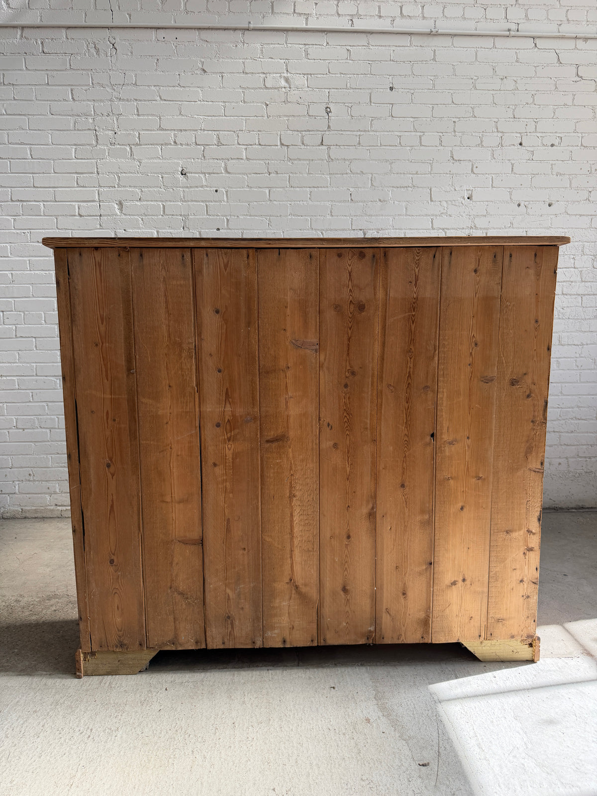 Antique Pine English Four Door Cupboard c. 1900