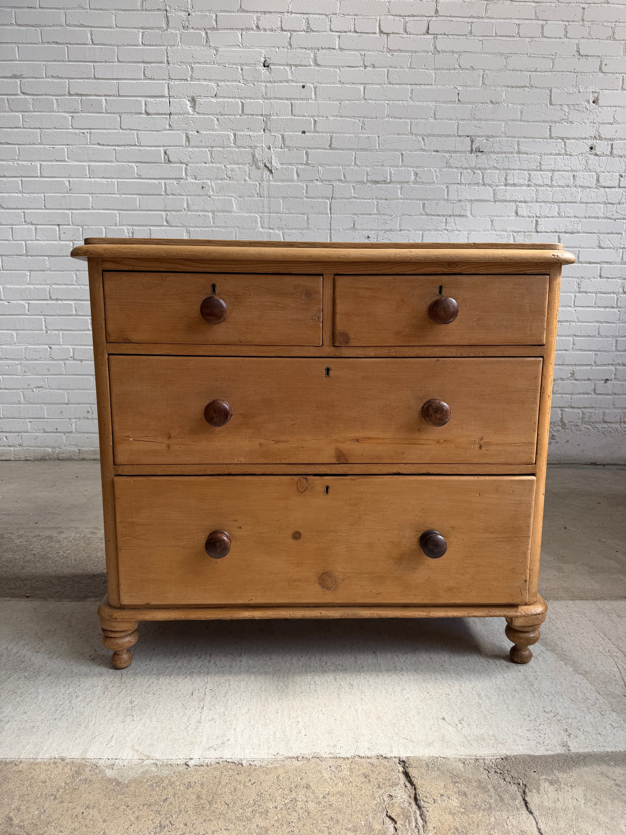 Antique Pine English Chest of Drawers, c. 1880