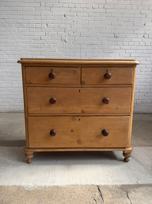 Antique Pine English Chest of Drawers, c. 1880