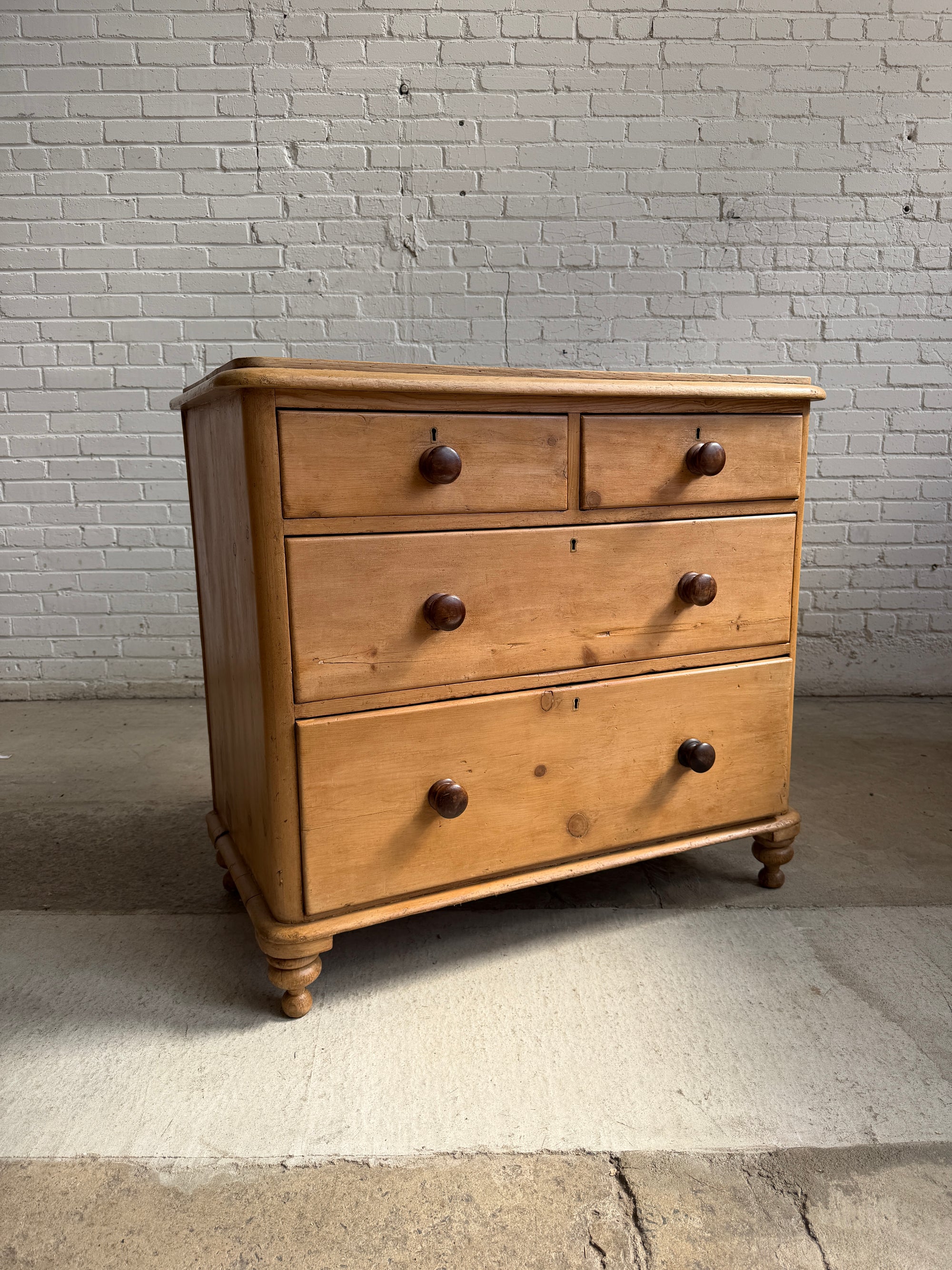 Antique Pine English Chest of Drawers, c. 1880