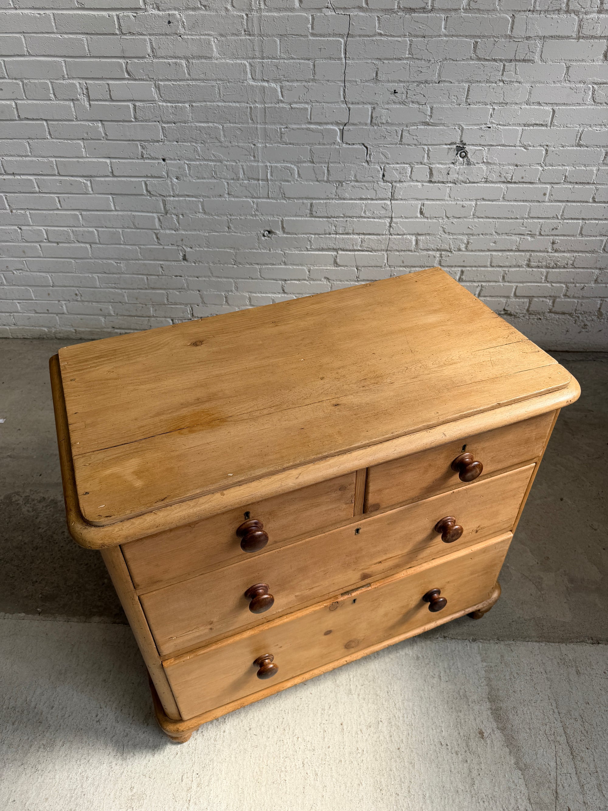 Antique Pine English Chest of Drawers, c. 1880