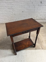 An Antique English Oak Barley Twist Side Table c. 1910
