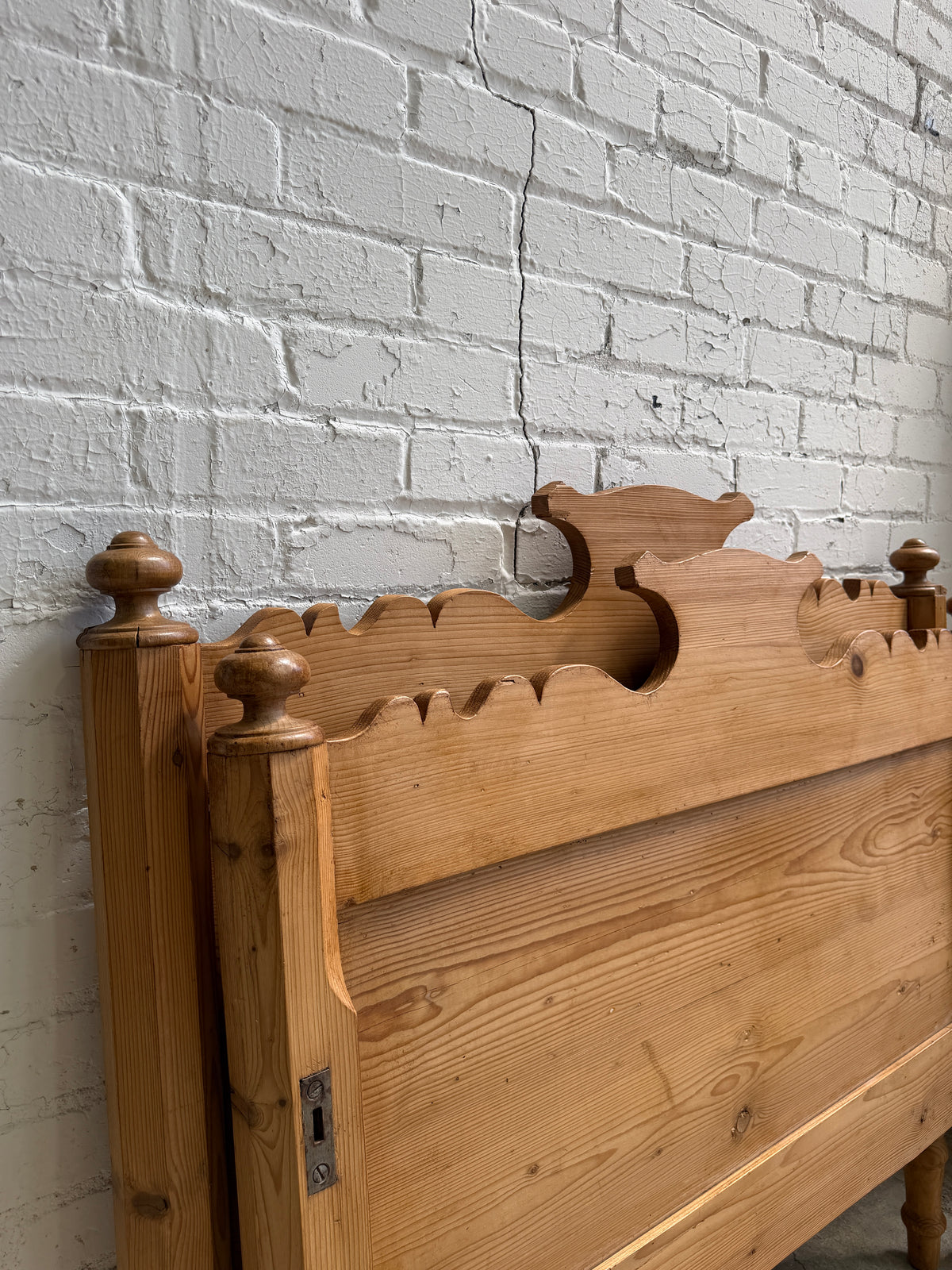 An Antique Pine Sleigh Bed c. 1880