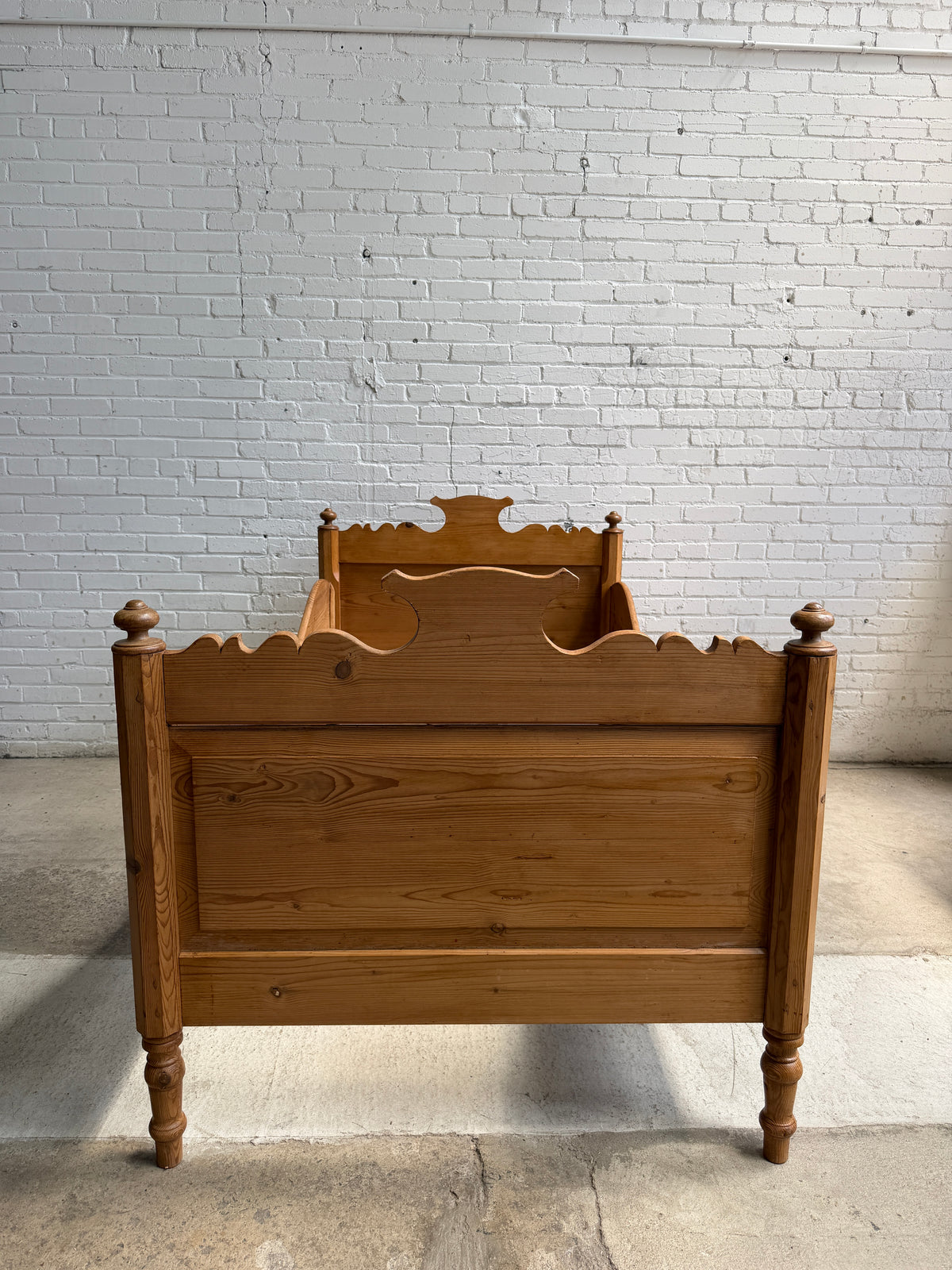 An Antique Pine Sleigh Bed c. 1880