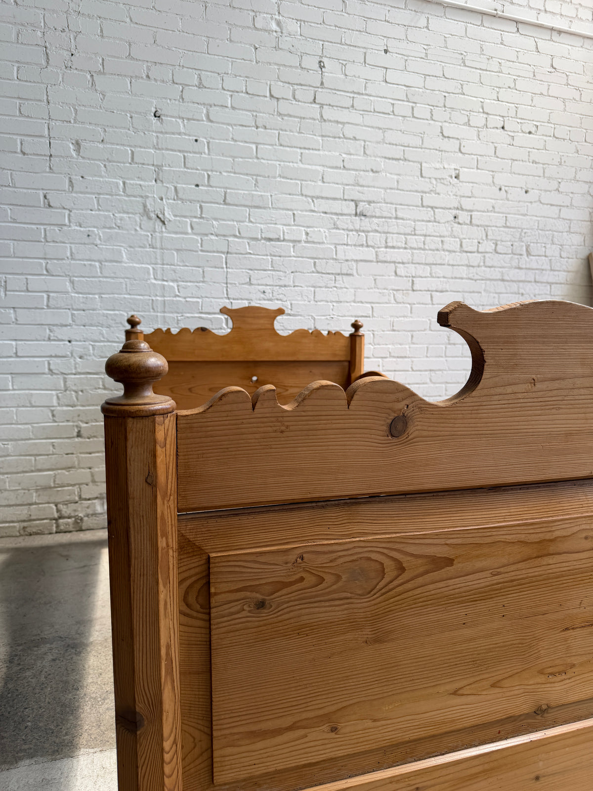 An Antique Pine Sleigh Bed c. 1880