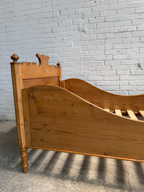 An Antique Pine Sleigh Bed c. 1880