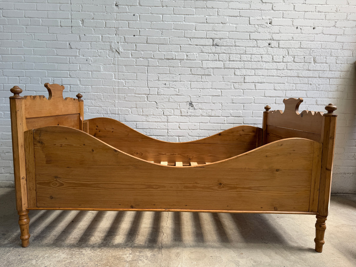 An Antique Pine Sleigh Bed c. 1880